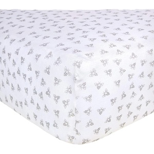 Burt’s Bees Baby Organic Cotton Fitted Crib Sheet, Breathable Baby Bedding, Infant and Toddler Bed Sheet for Boys and Girls(Heather Grey Honeybee)