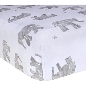 Burt’s Bees Baby Organic Cotton Fitted Crib Sheet, Breathable Baby Bedding, Infant and Toddler Bed Sheet for Boys and Girls(Neutral Elephants)
