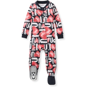 Burt’s Bees Baby Organic Cotton Footed Pajamas for Boys, Zipper PJ Sleeper, Snug Fit Sleepwear with Non-Slip Bee Grips(Big Love)