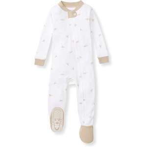 Burt’s Bees Baby Organic Cotton Footed Pajamas for Boys, Zipper PJ Sleeper, Snug Fit Sleepwear with Non-Slip Bee Grips(Golden Bee)