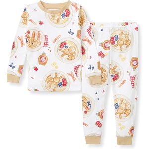 Burt’s Bees Baby Organic Cotton Pajamas for Boys, 100% Cotton Pajama Set for Toddlers and Kids, Soft and Stretchable Fabric(Easter Breakfast)