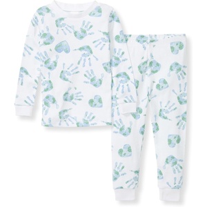 Burt’s Bees Baby Organic Cotton Pajamas for Boys, 100% Cotton Pajama Set for Toddlers and Kids, Soft and Stretchable Fabric(Happy Earth Hands)