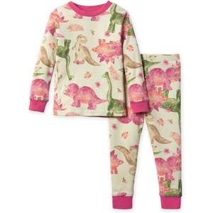 Burt’s Bees Baby Organic Cotton Pajamas for Girls, 100% Cotton Pajama Set for Toddlers and Kids, Soft and Stretchable Fabric(Mega Dino Friends)