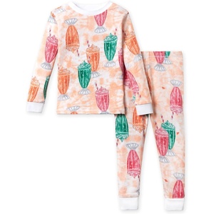 Burt’s Bees Baby Organic Cotton Pajamas for Girls, 100% Cotton Pajama Set for Toddlers and Kids, Soft and Stretchable Fabric(Orange Crush)