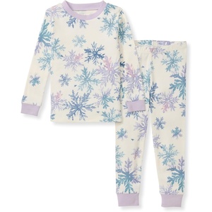 Burt’s Bees Baby Organic Cotton Pajamas for Girls, 100% Cotton Pajama Set for Toddlers and Kids, Soft and Stretchable Fabric(Snowflake Flurries)