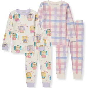 Burt’s Bees Baby Organic Cotton Pajamas for Girls, 100% Cotton Pajama Set for Toddlers and Kids, Soft and Stretchable Fabric(Swiss Chalet 2pk)