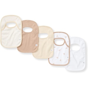 Burt’s Bees Baby Unisex Baby Bibs, Lap-Shoulder Drool Cloths, 100% Organic Cotton with Absorbent Terry Towel Backing Bibs(Golden Bee)