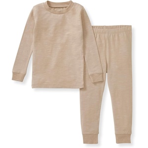 Burt’s Bees Baby Unisex Baby Honeysoft Pajamas, Tee and Pant 2-Piece PJ Set, Soft Organic Cotton & Lyocell Blend(Neutral Jersey Slub)