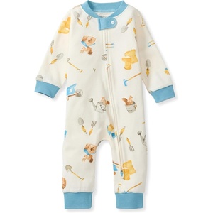 Burt’s Bees Baby Unisex Sleep and Play Pajama, Footless One-Piece Zipper PJ, 100% Organic Cotton, Loose Fit Footie Pajamas(Garden Chores)