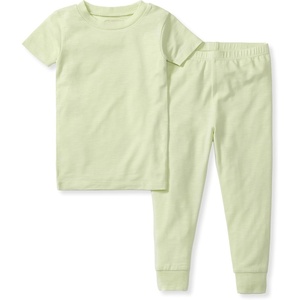 Burt’s Bees Baby Unisex-Baby Honeysoft™ Lyocell Pajamas – Tee and Pant 2-piece PJ Set, Snug Fit PJs, Sizes 12M-12Y(Sea Green)