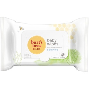 Burt’s Bees Baby Wipes, Unscented Natural for Sensitive Skin with Aloe and Vitamin E – 72 Baby Wipes – 10 Pack(Unscented)