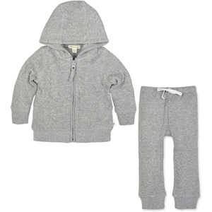 Burt’s Bees Baby baby-boys Shirt and Pant Set, Long Sleeve Top & Bottom Outfit Bundle, 100% Organic Cotton(Grey Jacket & Pant Set)