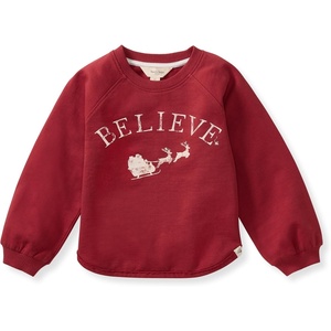 Burt’s Bees Baby baby-girls Sweatshirt, Lightweight Pull Over Sweater, Organic Cotton Layering Essential(Believe Sweatshirt)