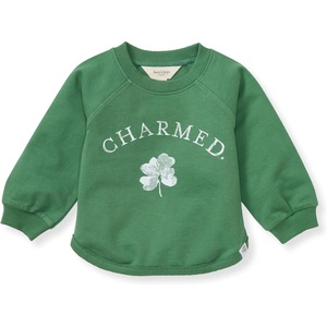 Burt’s Bees Baby baby-girls Sweatshirt, Lightweight Pull Over Sweater, Organic Cotton Layering Essential(Charmed Sweatshirt)
