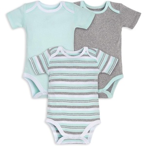 Organic Baby Bodysuits 3-Pack by Burt’s Bees Baby(Green Multi Stripe)