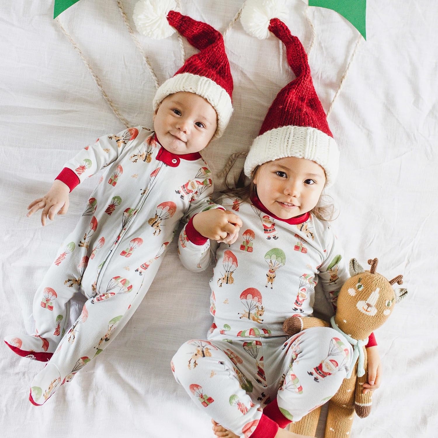 image:imageBurts Bees Baby Girls Organic Cotton Pajamas Toddler PJ Set 2PCSanta in the Sky