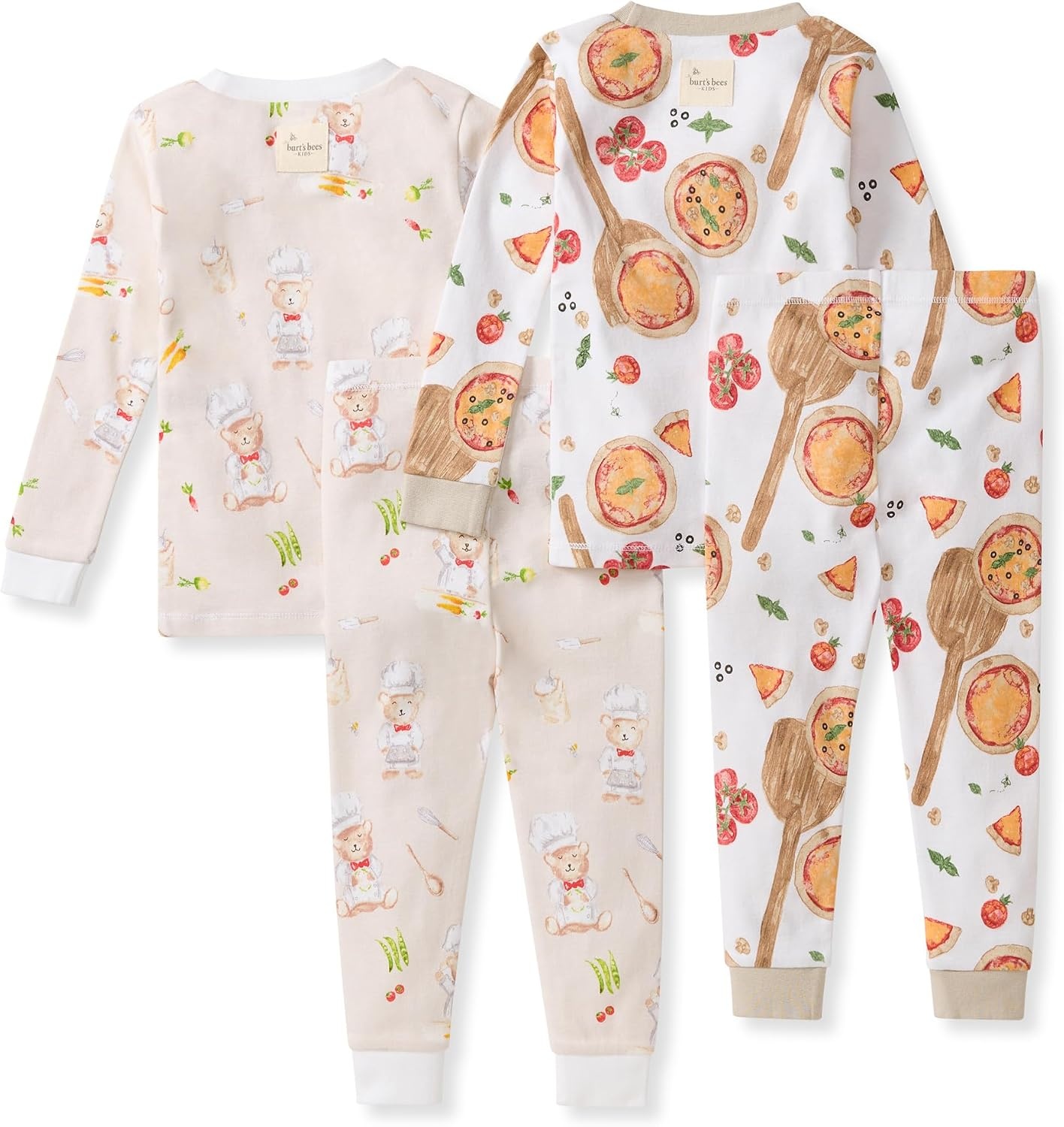image:imageBurts Bees Baby Organic Cotton Pajamas for Boys Toddler PJ Set 2PCChef Bears Pizza 2pack
