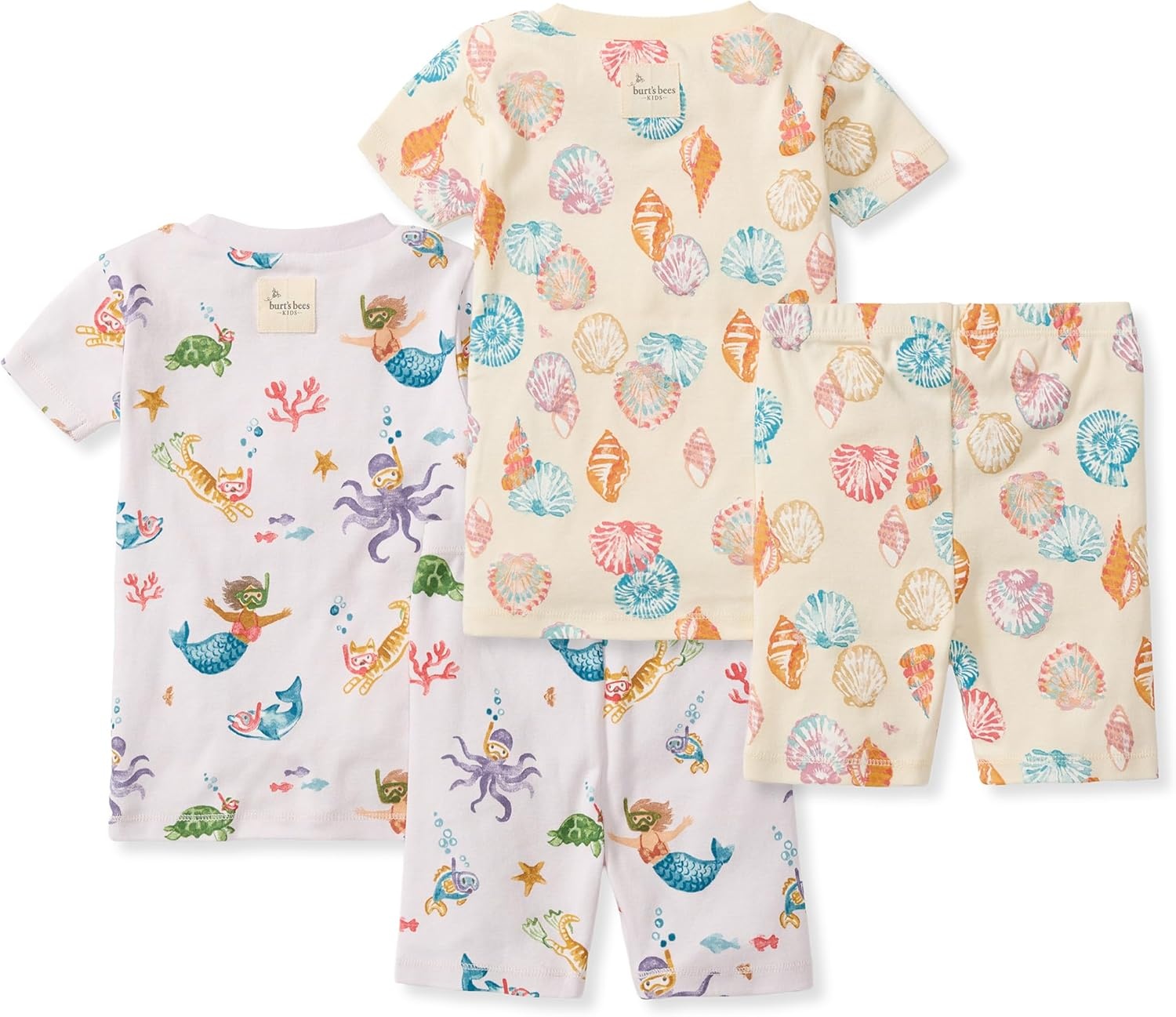 image:imageBurts Bees Baby Unisex Organic Cotton Short Sleeve amp Shorts PJ Set 2PC Snug fitting yet comfy warm weather pajamas sets are made in our classic rib fabricSnorkeling Friends Beachcomber