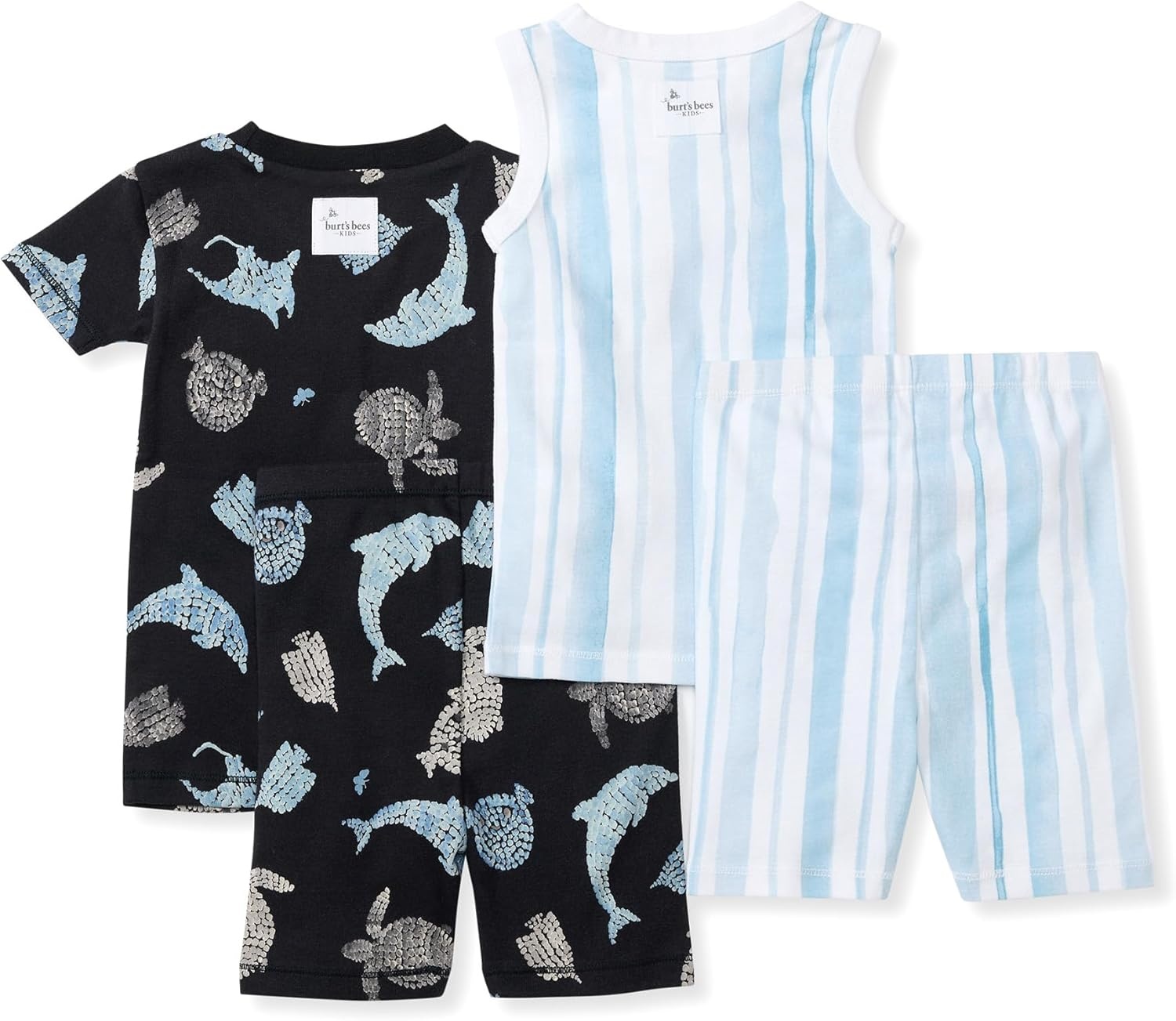 image:imageBurts Bees Baby Unisex Organic Cotton Short Sleeve amp Shorts PJ Set 2PC Snug fitting yet comfy warm weather pajamas sets are made in our classic rib fabricMosaic Sea Animals
