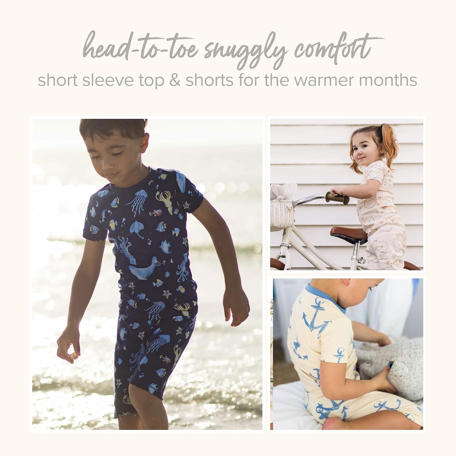 image:imageBurts Bees Baby Unisex Organic Cotton Short Sleeve amp Shorts PJ Set 2PC Snug fitting yet comfy warm weather pajamas sets are made in our classic rib fabricSnorkeling Friends Beachcomber