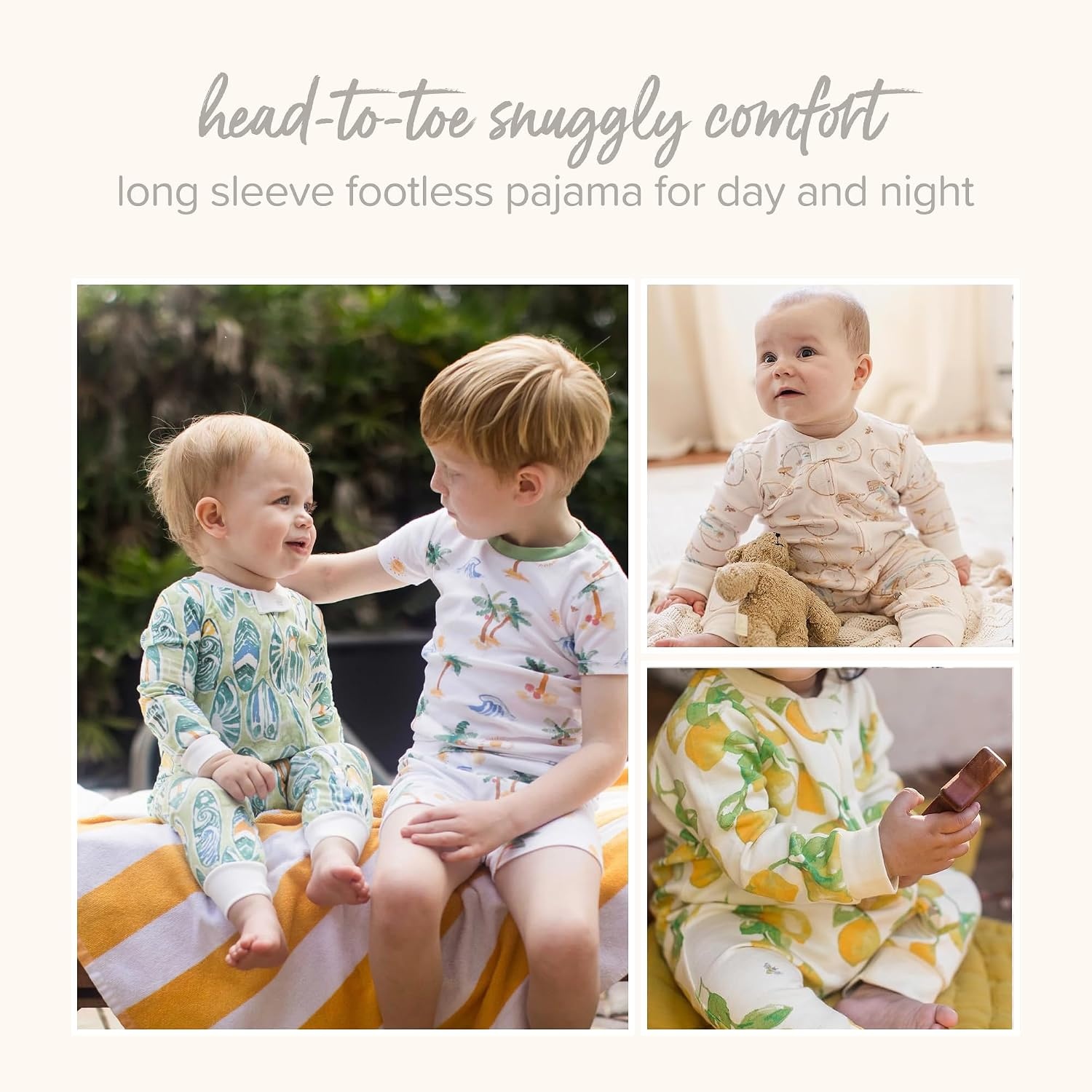 image:imageBurts Bees Baby Unisex Sleep and Play Pajama Footless OnePiece Zipper PJHibiscus Lemon Tree