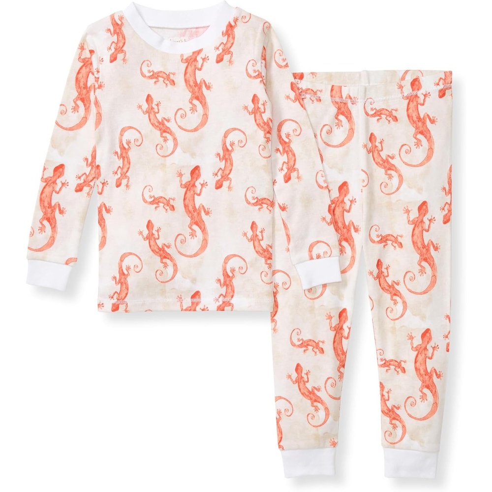 image:imageBurts Bees Baby Organic Cotton Pajamas for Boys Toddler PJ Set 2PCWatercolor Gecko