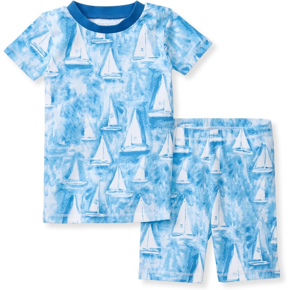 image:imageBurts Bees Baby Unisex Organic Cotton Short Sleeve amp Shorts PJ Set 2PC  Snug fitting yet comfy warm weather pajamas sets are made in our classic rib fabricMediterranean Sailing