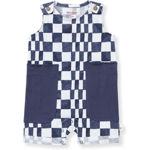 Burt’s Bees Baby Baby Boys’ Sleeveless Romper, 100% Organic Cotton One-piece Romper Suit(Blue Smoke Check)