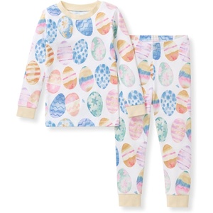 Burt’s Bees Baby Girls Organic Cotton Pajamas, Toddler PJ Set, 2-PC(Easter Eggs)