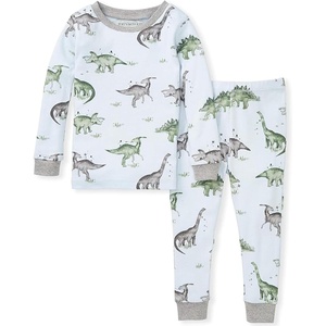 Burt’s Bees Baby Organic Cotton Pajamas for Boys, Toddler PJ Set, 2-PC(Happy Herbivores)