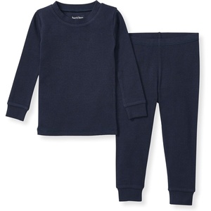 Burt’s Bees Baby Organic Cotton Pajamas for Boys, Toddler PJ Set, 2-PC(Midnight Solid Rib)