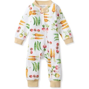 Burt’s Bees Baby Unisex Sleep and Play Pajama, Footless One-Piece Zipper PJ(Harvest Veggies)