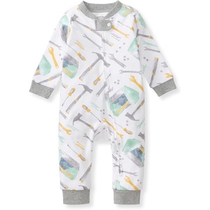 Burt’s Bees Baby Unisex Sleep and Play Pajama, Footless One-Piece Zipper PJ(Tool Box)