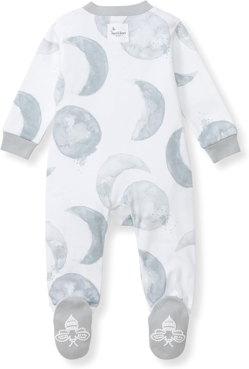 image:imageBurts Bees Baby Boys Organic Cotton Sleep and Play Footed PajamasHello Moon Light Blue