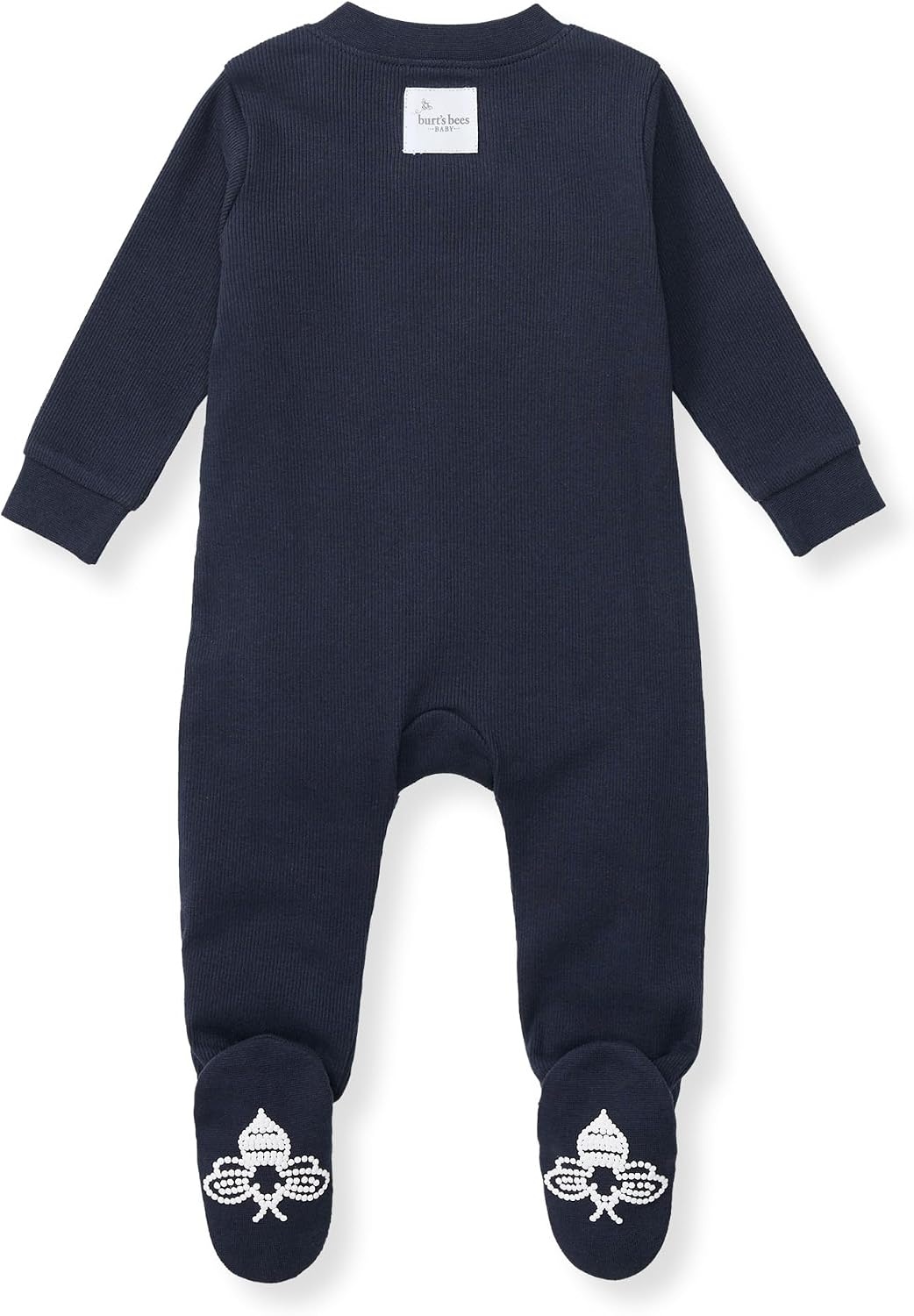 image:imageBurts Bees Baby Boys Organic Cotton Sleep and Play Footed PajamasMidnight Solid Rib