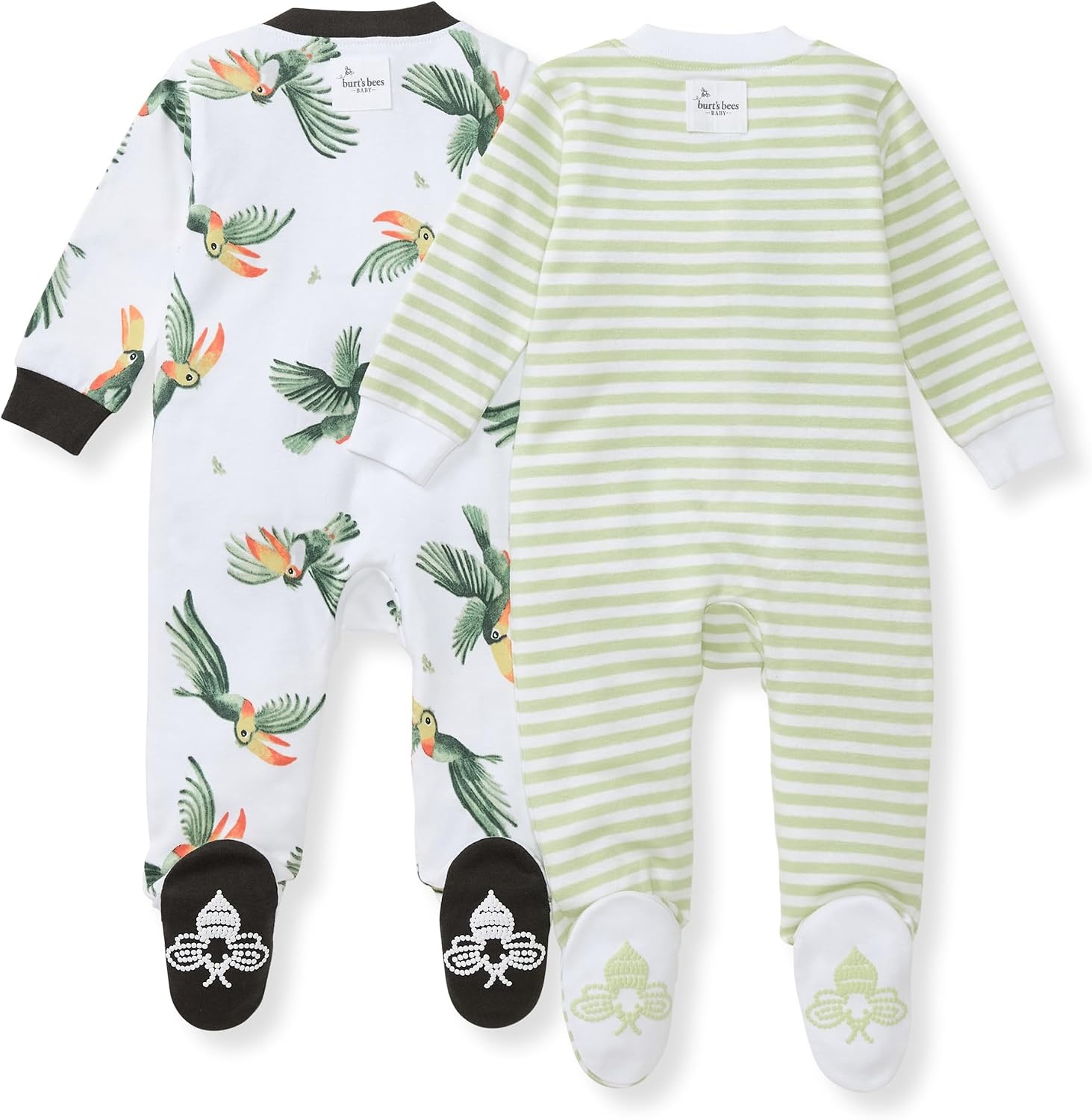 image:imageBurts Bees Baby Boys Organic Cotton Sleep and Play Footed PajamasToucan