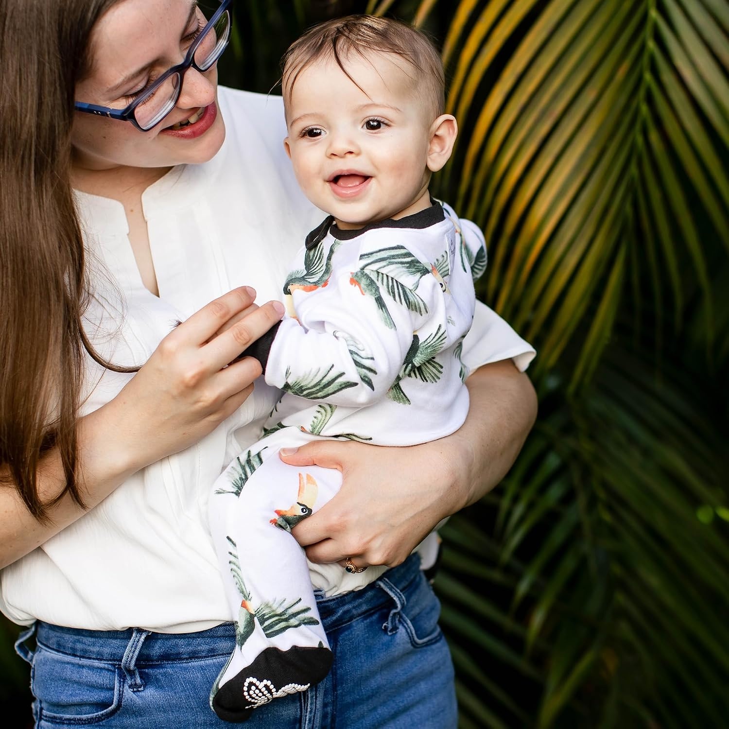 image:imageBurts Bees Baby Boys Organic Cotton Sleep and Play Footed PajamasToucan