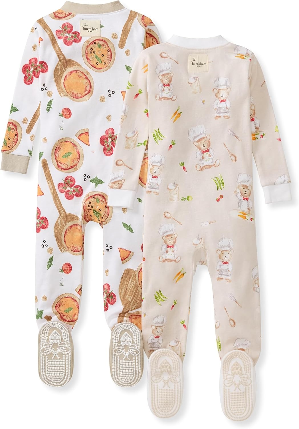 image:imageBurts Bees Baby Boys Organic Cotton Snug Fit Footed Sleeper PajamasChef Bears Pizza 2pack