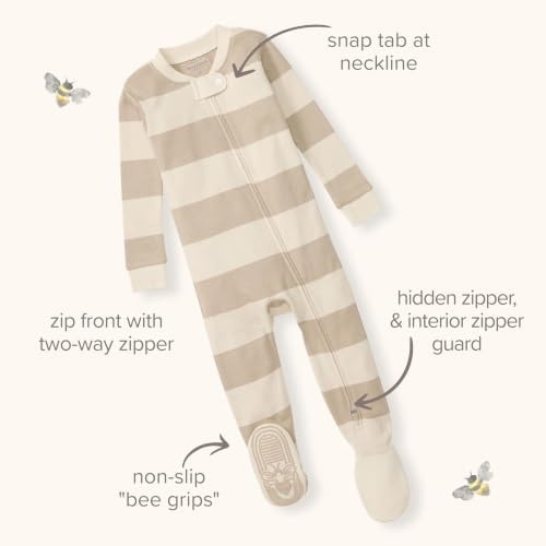 image:imageBurts Bees Baby Boys Organic Cotton Snug Fit Footed Sleeper PajamasChef Bears Pizza 2pack