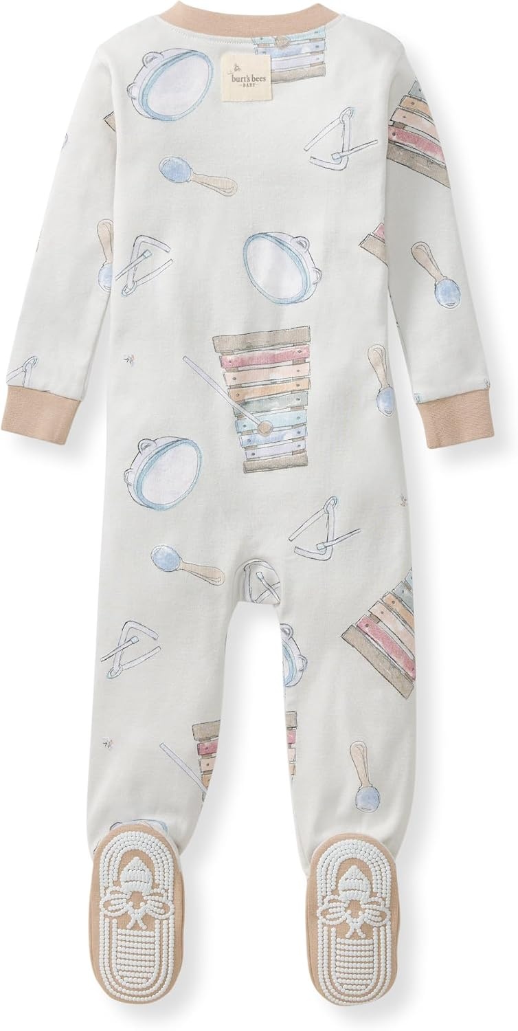 image:imageBurts Bees Baby Boys Organic Cotton Snug Fit Footed Sleeper PajamasMaking Music