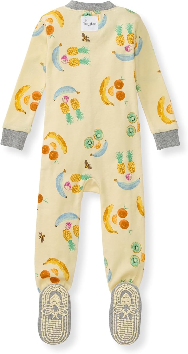 image:imageBurts Bees Baby Boys Organic Cotton Snug Fit Footed Sleeper PajamasPlay With Your Food