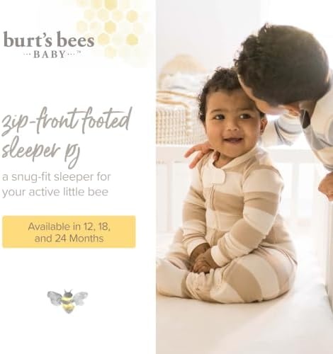 image:imageBurts Bees Baby Boys Organic Cotton Snug Fit Footed Sleeper PajamasScary Sweets 1pack