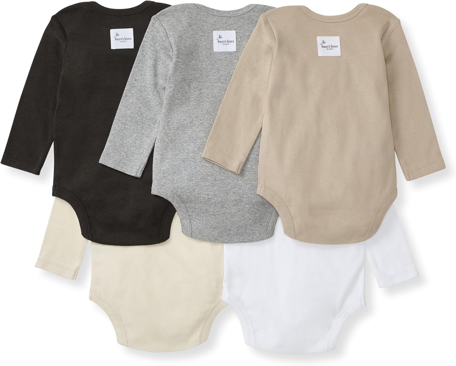 image:imageBurts Bees Baby Unisex Bodysuits Short Sleeve Organic Sleepwear 5Pack Essential baby bodysuit pack featuring an easyon and off lapshoulder neck design for stressfree daily outfittingAsh Long Sleeve