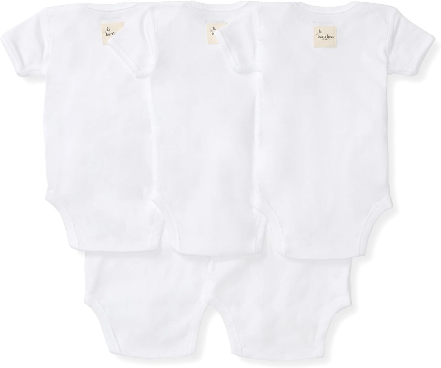 image:imageBurts Bees Baby Unisex Bodysuits Short Sleeve Organic Sleepwear 5Pack Essential baby bodysuit pack featuring an easyon and off lapshoulder neck design for stressfree daily outfittingCloud Short Sleeve