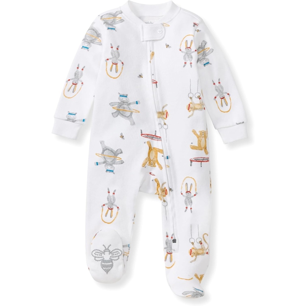 image:imageBurts Bees Baby Boys Organic Cotton Sleep and Play Footed PajamasJungle Gym