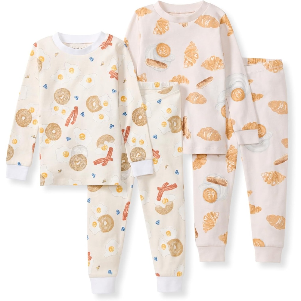 image:imageBurts Bees Baby Organic Cotton Pajamas for Boys 100 Cotton Pajama Set for Toddlers and Kids Soft and Stretchable FabricEggs  Coffee