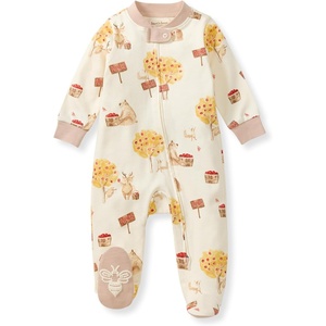 Burt’s Bees Baby Boys’ Organic Cotton, Sleep and Play Footed Pajamas(Apple Season)