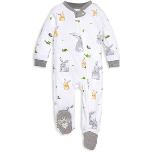 Burt’s Bees Baby Boys’ Organic Cotton, Sleep and Play Footed Pajamas(Bunny Trail)