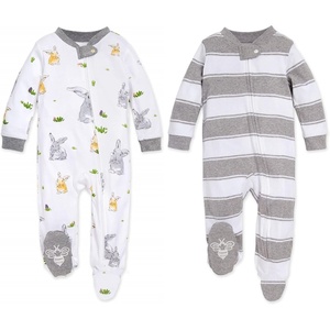 Burt’s Bees Baby Boys’ Organic Cotton, Sleep and Play Footed Pajamas(Grey)
