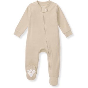 Burt’s Bees Baby Boys’ Organic Cotton, Sleep and Play Footed Pajamas(Neutral Solid Rib)
